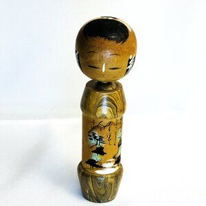 Kokeshi Decorated Wooden Ancient Japanese Traditional Doll Asian Culture 6 1/2”